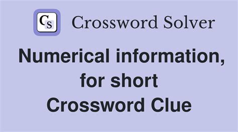 data for short crossword clue|data for short answer.